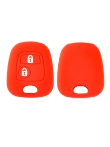 1 pieza Funda de llave de coche unicolor de silicona compatible con Citroen - Rojo - Ver 4