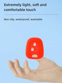 1 pieza Funda de llave de coche unicolor de silicona compatible con Citroen - Rojo - Ver 5