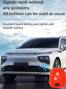 1 pieza Funda de llave de coche unicolor de silicona compatible con Citroen - Rojo - Ver 6