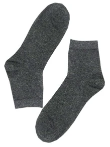 6 pares/set calcetines de caballero para hombre, calcetines planos, calcetines cómodos, calcetines a media pantorrilla para todas las estaciones - Gris Oscuro - Ver 3