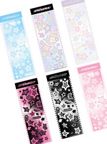 6入組星星圖案貼紙 - 彩色 - 查看 1