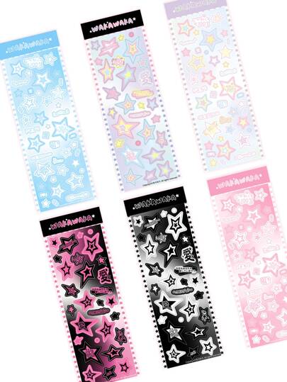 6pcs Star Pattern Sticker Back To School