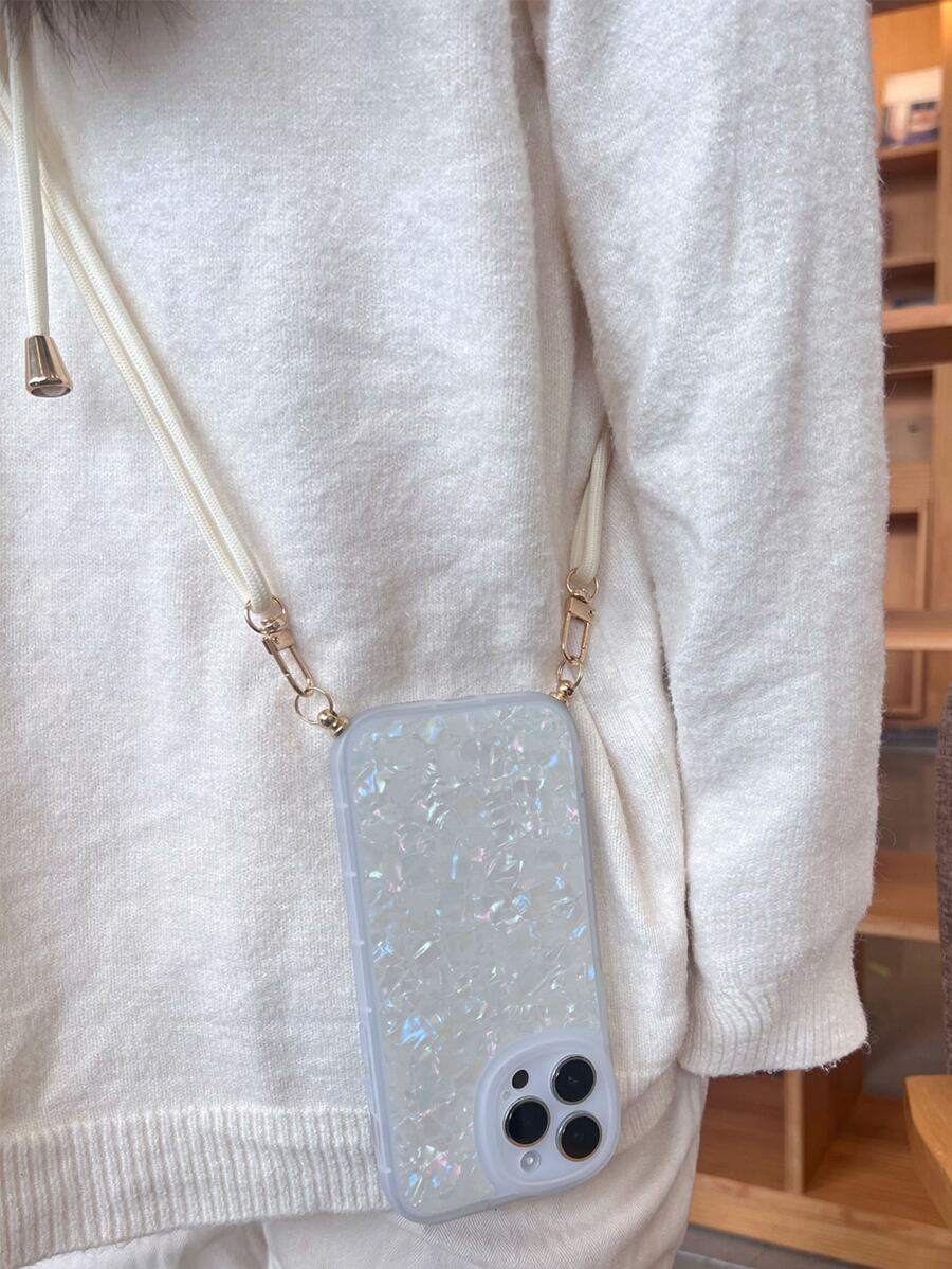 貝殼紋理質感手機殼附帶繩子 - 彩色 - 查看 1