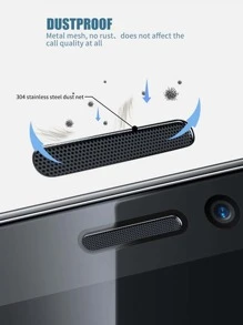 2-In-1 Set Mobile Phone Privacy Screen Protector Anti-Spy Tempered Glass Film With Metal Anti-Dust Mesh For Front Screen And Curved Tempered Glass Film For Back Cover, Anti-Peeping And Anti-Spying, Compatible With IPhone 15 Pro Max/15/Pro/15 Plus/15/14/13/12/11/X/8/7 Series - Black - View 5