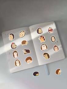 60入組卡通刺蝟圖案貼紙 - 彩色 - 查看 3