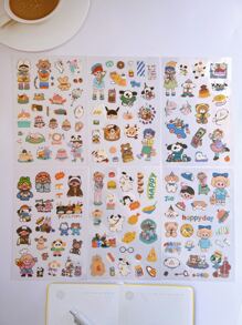 6 piezas Pegatina con estampado de dibujos animados