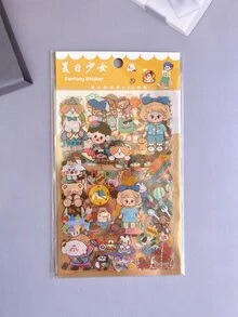 6 piezas Pegatina con estampado de dibujos animados