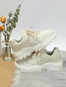 女士字母細節粗前綁帶運動鞋