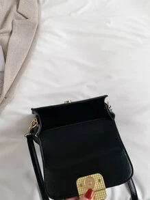 Mini Flap Square Bag - Black - View 4