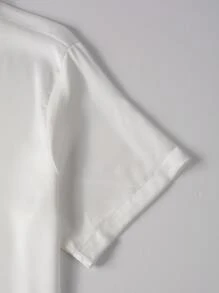 Manfinity Homme Áo sơ mi Nam Nút phía trước màu trơn Giải trí - trắng - Xem 4