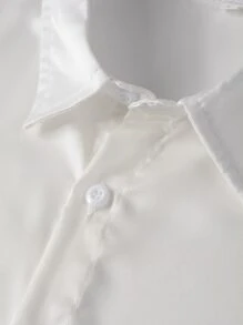 Manfinity Homme Áo sơ mi Nam Nút phía trước màu trơn Giải trí - trắng - Xem 7