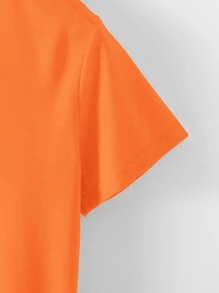 SHEIN LUNE Glasses And Slogan Graphic Tee - Orange - View 5