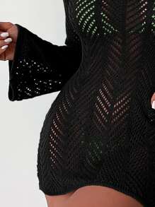 SHEIN Swim 鏤空後背繫帶罩衫洋裝不附比基尼