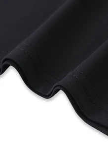 Manfinity Homme Camiseta de manga corta casual con gráfico de letras para hombre, regalo para el novio - Negro - Ver 3