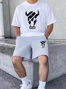 Manfinity LEGND Bộ hai mảnh Nam Dây kéo Lá thư Giải trí - Nhiều màu - Xem 1