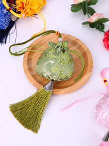 6 Cái/bộ Túi Quà Thêu Hoa Polyester Tua Rua Trang Trí Túi Gói Quà Cho Đảng - Nhiều màu - Xem 2