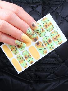 1sheet Flower Pattern Nail Art Sticker & 1pc Nail File - Multicolor - View 1
