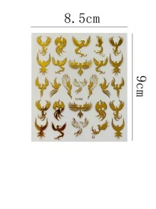 6 hojas Pegatina de arte de uña dragón chino & con patrón de fénix