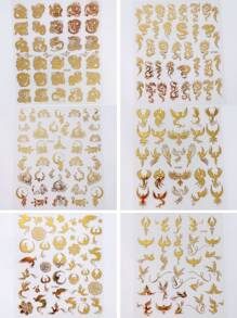 6 hojas Pegatina de arte de uña dragón chino & con patrón de fénix