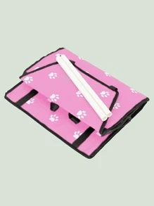 1pc Paw Print Pet Car Seat Carrier Giỏ - Hồng - Xem 3