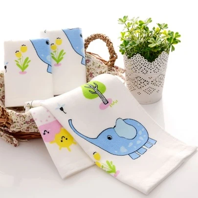 1pc Elephant Print Face Towel, Cute Fabric Face Towel For Daily Life, All Season
