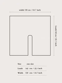 實色極簡風披肩,休閒款式 - 黑色 - 查看 6