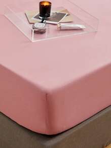 1入組素色床笠家用極簡主義織物床笠 - 藕粉色 - 查看 6