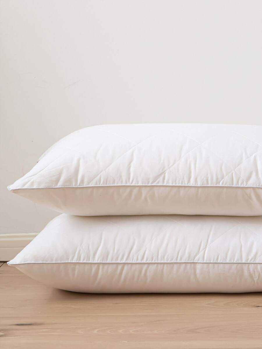 1 Bộ Chăn Ga Gối Màu Trắng, Tối Giản Polyester Mền Chi Tiết Gối Ngủ Cho Giường - trắng - Xem 1