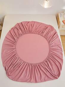 1入組素色床笠家用極簡主義織物床笠 - 藕粉色 - 查看 10