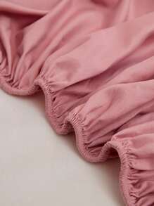 1入組素色床笠家用極簡主義織物床笠 - 藕粉色 - 查看 9