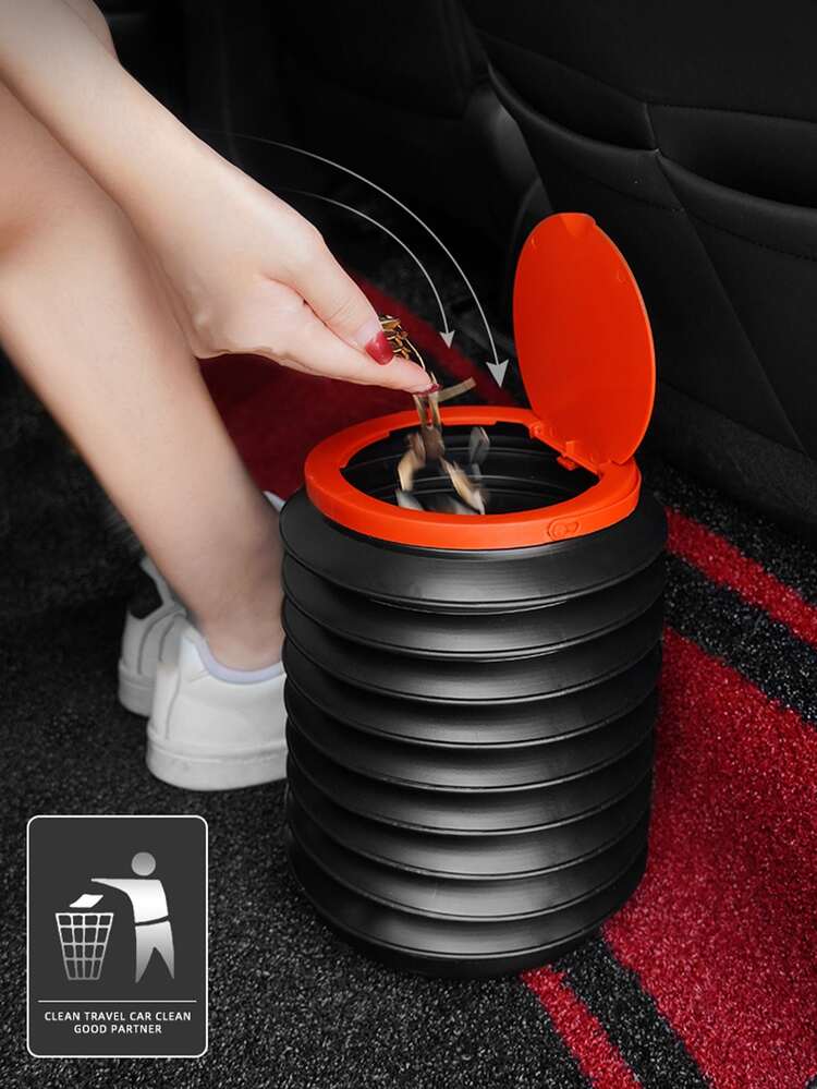 1pc Foldable Car Umbrella Storage Bucket - Multicolor - View 4