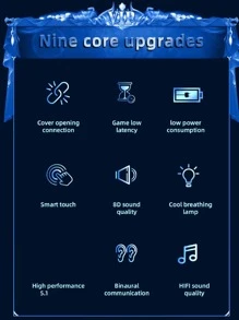 低延遲遊戲無綫耳机 - 黑色 - 查看 9