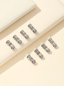 8 piezas/set Accesorio de joya DIY minimalista - Plateado - Ver 2