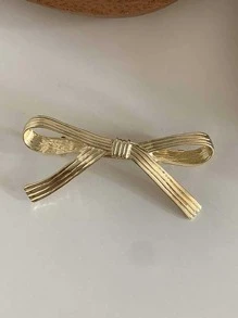 Faux Pearl Decor Hair Clip - Gold - View 2