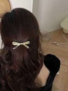 Faux Pearl Decor Hair Clip - Gold - View 3