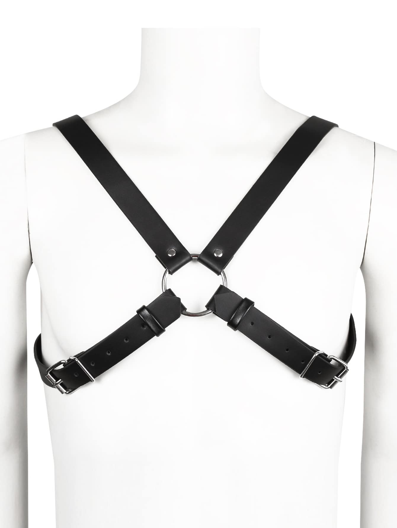 1pc Men Studded Decor Fashionable Harness Belt For Daily Life - Black - View 1