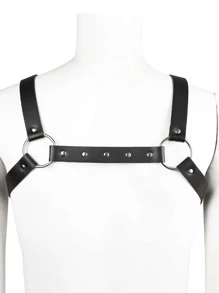 1pc Men Studded Decor Fashionable Harness Belt For Daily Life - Black - View 2