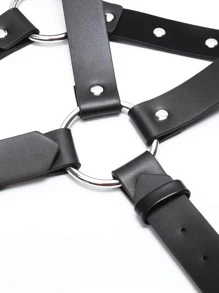 1pc Men Studded Decor Fashionable Harness Belt For Daily Life - Black - View 5