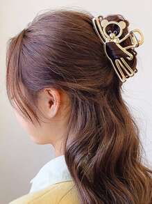 Bear Design Hair Claw - Gold - View 1