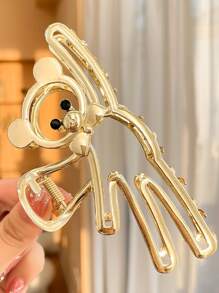 Bear Design Hair Claw - Gold - View 2