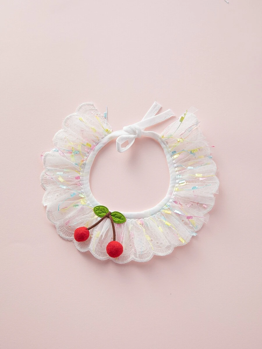 1入組櫻桃裝飾寵物圍巾 - 彩色 - 查看 1