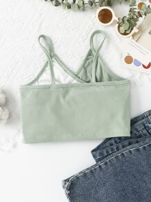 Girls Two Tone Ruffle Trim Cami Top