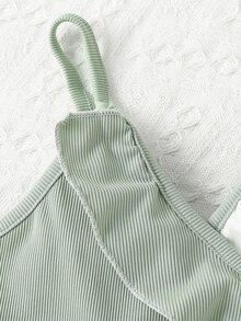 Girls Two Tone Ruffle Trim Cami Top