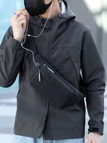 15.6 英寸男士 USB 充电端口笔记本电脑背包万圣节圣诞节冬季圣诞礼物男士包旅行包书包 - 黑色 - 查看 1