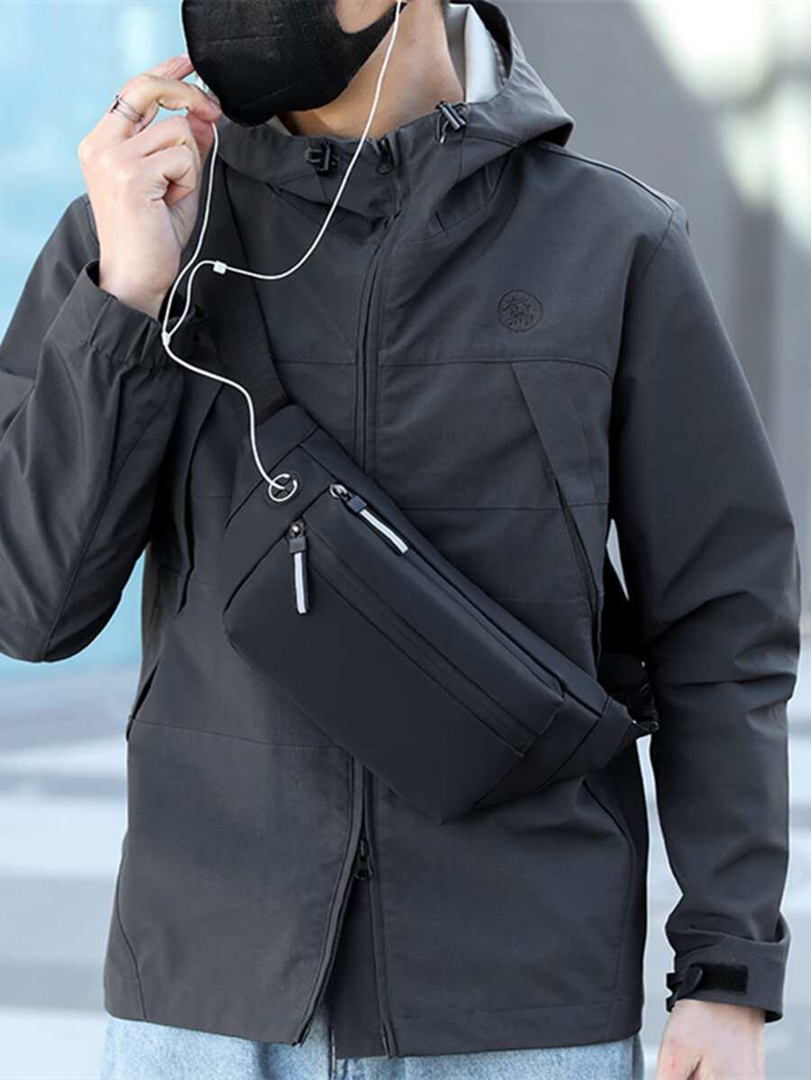 15.6 英寸男士 USB 充电端口笔记本电脑背包万圣节圣诞节冬季圣诞礼物男士包旅行包书包 - 黑色 - 查看 1