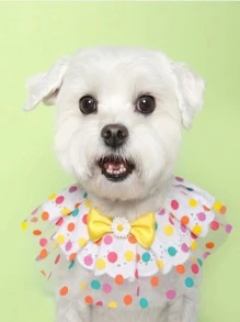 1 chiếc khăn quàng cổ in họa tiết chấm bi trang trí cho thú cưng - Nhiều màu - Xem 1