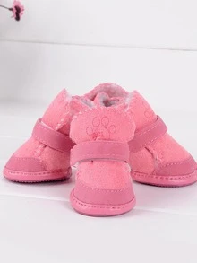 4 piezas Zapatos para mascota pata - Rosa - Ver 2