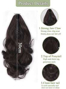 Tóc Ngắn Xoăn Đuôi Ngựa Tổng Hợp - màu nâu - Xem 4