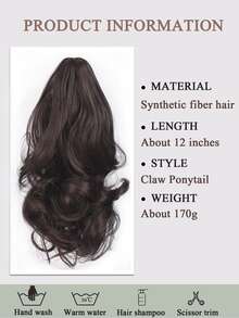 Tóc Ngắn Xoăn Đuôi Ngựa Tổng Hợp - màu nâu - Xem 5