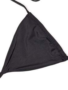 Đơn vị Nữ Cắt ra màu trơn - màu đen - Xem 4